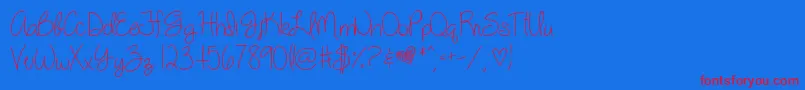 MySillyWillyGirl Font – Red Fonts on Blue Background