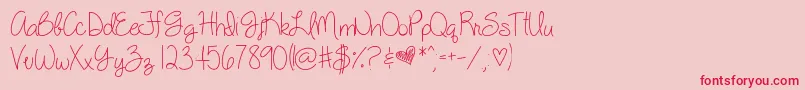 MySillyWillyGirl-Schriftart – Rote Schriften auf rosa Hintergrund