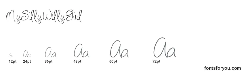MySillyWillyGirl Font Sizes