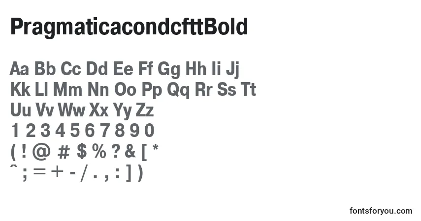 Schriftart PragmaticacondcfttBold – Alphabet, Zahlen, spezielle Symbole