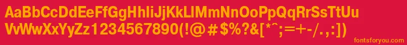 PragmaticacondcfttBold Font – Orange Fonts on Red Background