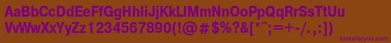 PragmaticacondcfttBold Font – Purple Fonts on Brown Background