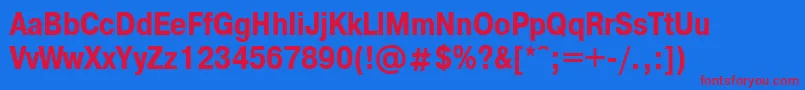 PragmaticacondcfttBold Font – Red Fonts on Blue Background