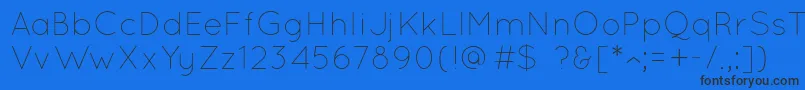 フォントQuicksandLight – 黒い文字の青い背景
