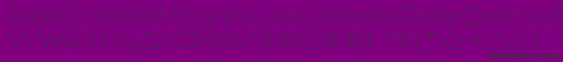 QuicksandLight-Schriftart – Schwarze Schriften auf violettem Hintergrund