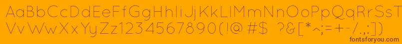 QuicksandLight-Schriftart – Braune Schriften auf orangefarbenem Hintergrund