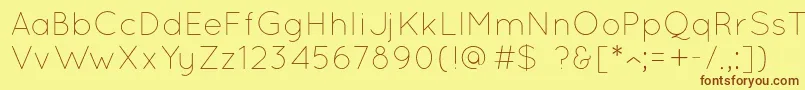 QuicksandLight Font – Brown Fonts on Yellow Background