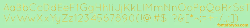 QuicksandLight Font – Orange Fonts on Green Background