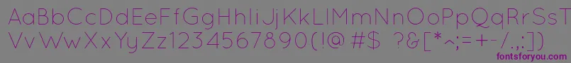 QuicksandLight Font – Purple Fonts on Gray Background