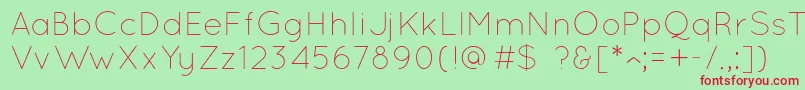 フォントQuicksandLight – 赤い文字の緑の背景