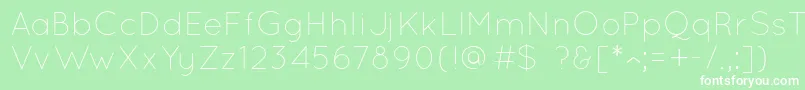 QuicksandLight Font – White Fonts on Green Background