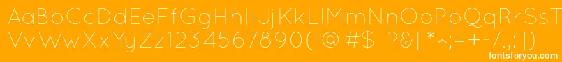 QuicksandLight-Schriftart – Weiße Schriften auf orangefarbenem Hintergrund