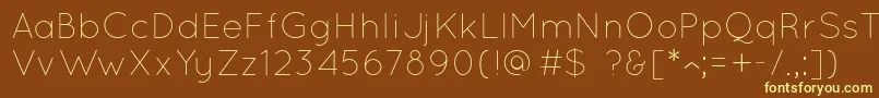 QuicksandLight Font – Yellow Fonts on Brown Background
