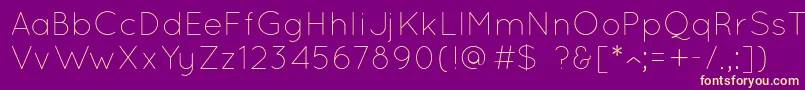 QuicksandLight Font – Yellow Fonts on Purple Background