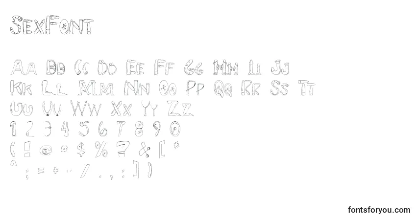 Шрифт SexFont – алфавит, цифры, специальные символы