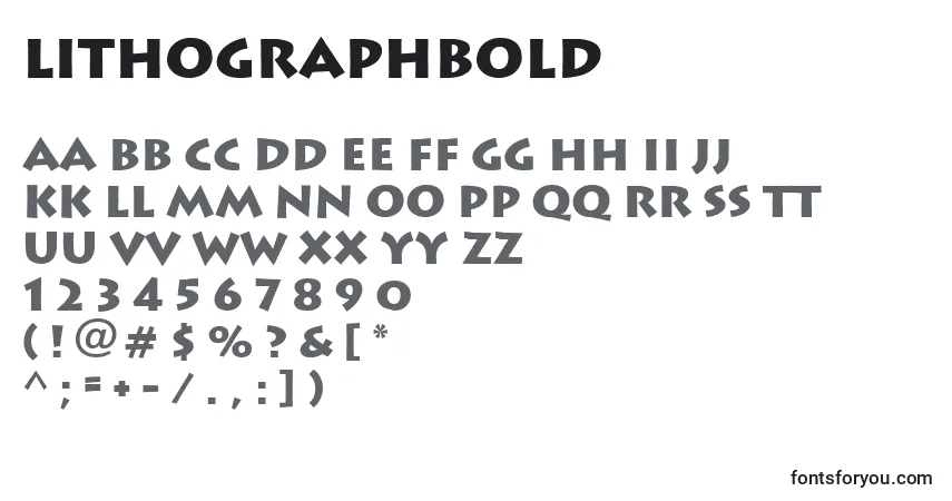 Шрифт LithographBold – алфавит, цифры, специальные символы