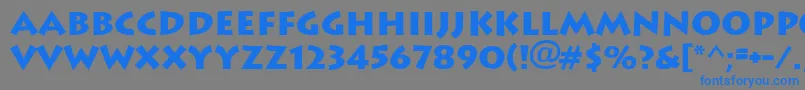 フォントLithographBold – 灰色の背景に青い文字