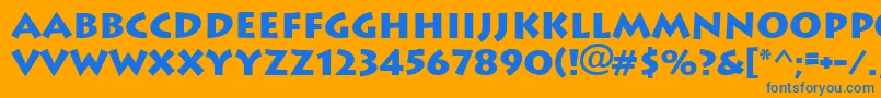 フォントLithographBold – オレンジの背景に青い文字