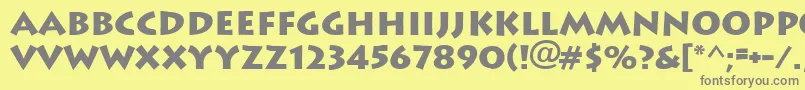 フォントLithographBold – 黄色の背景に灰色の文字