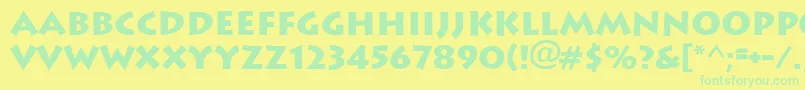 LithographBold Font – Green Fonts on Yellow Background