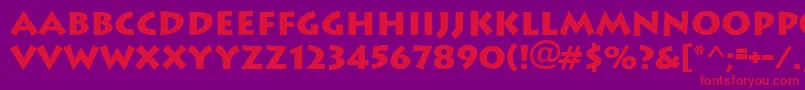 LithographBold Font – Red Fonts on Purple Background