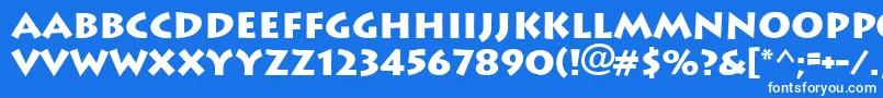 フォントLithographBold – 青い背景に白い文字