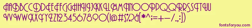 Promenade Font – Purple Fonts on Yellow Background