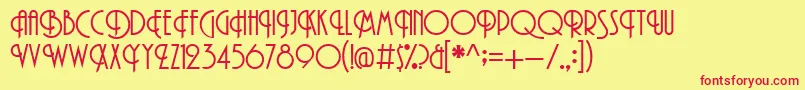 Promenade Font – Red Fonts on Yellow Background