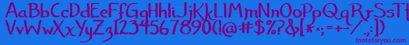 Jandaamazinggrace Font – Purple Fonts on Blue Background