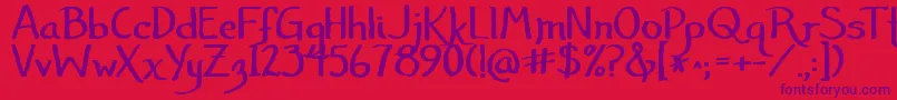 Jandaamazinggrace Font – Purple Fonts on Red Background
