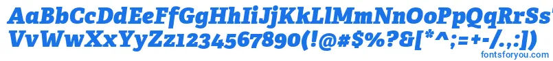AdelleCyrillicHeavyItalic-Schriftart – Blaue Schriften auf weißem Hintergrund
