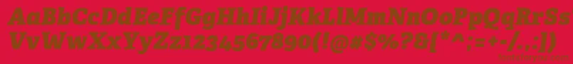 AdelleCyrillicHeavyItalic Font – Brown Fonts on Red Background