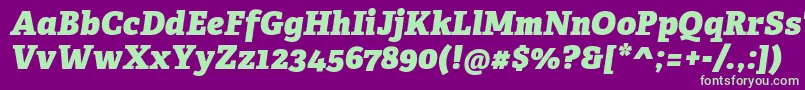 フォントAdelleCyrillicHeavyItalic – 紫の背景に緑のフォント