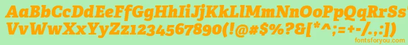 AdelleCyrillicHeavyItalic Font – Orange Fonts on Green Background