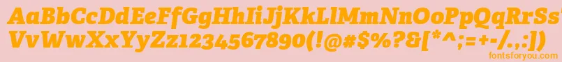 AdelleCyrillicHeavyItalic Font – Orange Fonts on Pink Background