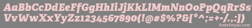フォントAdelleCyrillicHeavyItalic – 灰色の背景にピンクのフォント