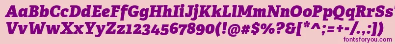 AdelleCyrillicHeavyItalic Font – Purple Fonts on Pink Background