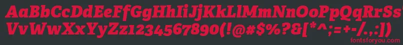 AdelleCyrillicHeavyItalic Font – Red Fonts on Black Background