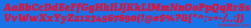 Шрифт AdelleCyrillicHeavyItalic – красные шрифты на синем фоне