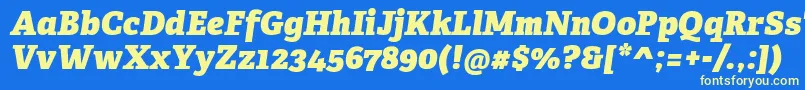 AdelleCyrillicHeavyItalic Font – Yellow Fonts on Blue Background
