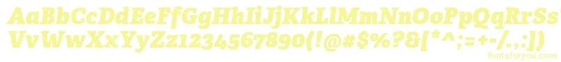 AdelleCyrillicHeavyItalic Font – Yellow Fonts on White Background