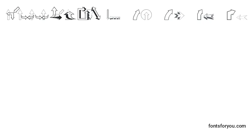 Czcionka Arrows2 – alfabet, cyfry, specjalne znaki