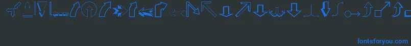 Arrows2 Font – Blue Fonts on Black Background