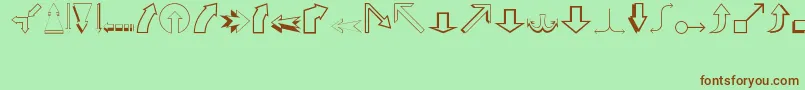 Arrows2 Font – Brown Fonts on Green Background