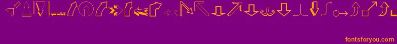 Arrows2 Font – Orange Fonts on Purple Background