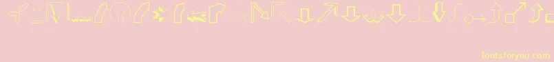 Arrows2 Font – Yellow Fonts on Pink Background