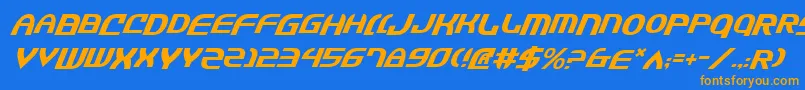 JannisarySwordItalic Font – Orange Fonts on Blue Background