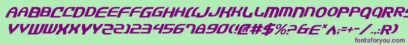 JannisarySwordItalic Font – Purple Fonts on Green Background