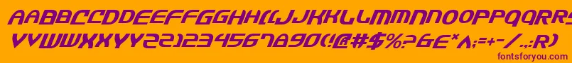 JannisarySwordItalic Font – Purple Fonts on Orange Background