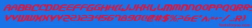 JannisarySwordItalic Font – Red Fonts on Blue Background